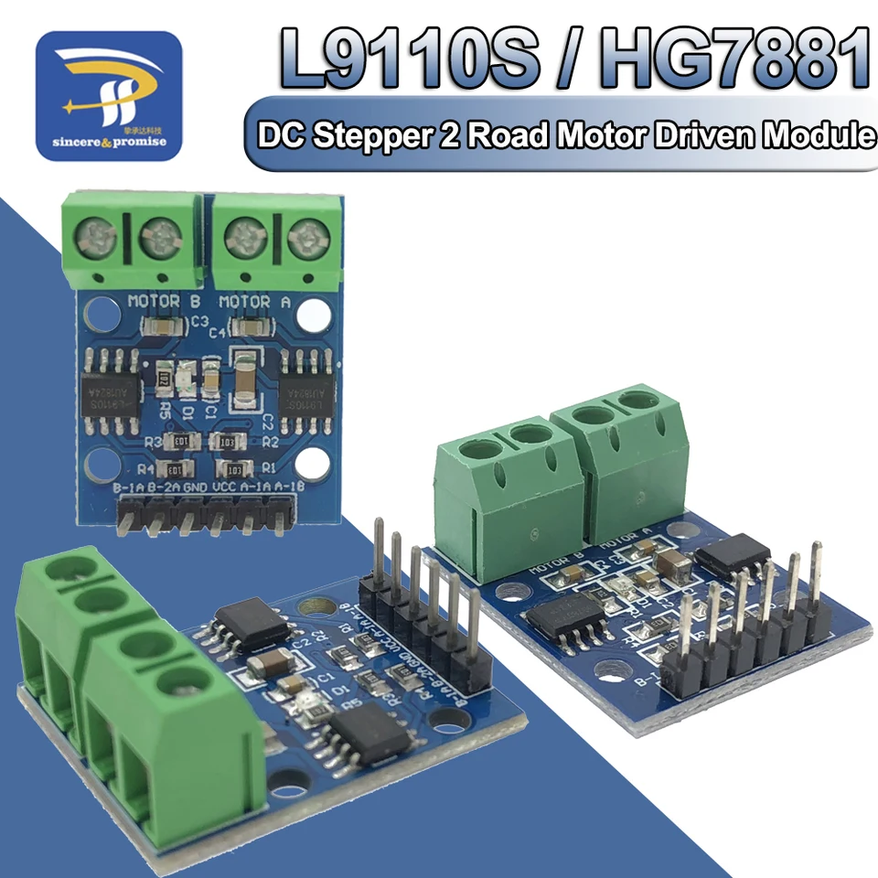 L9110 L9110S / HG7881 HG7881CP Dva modul poháňaný cestným motorom pre Arduino 2 kanál DC DC Krokový ovládač Hodina H Bridge