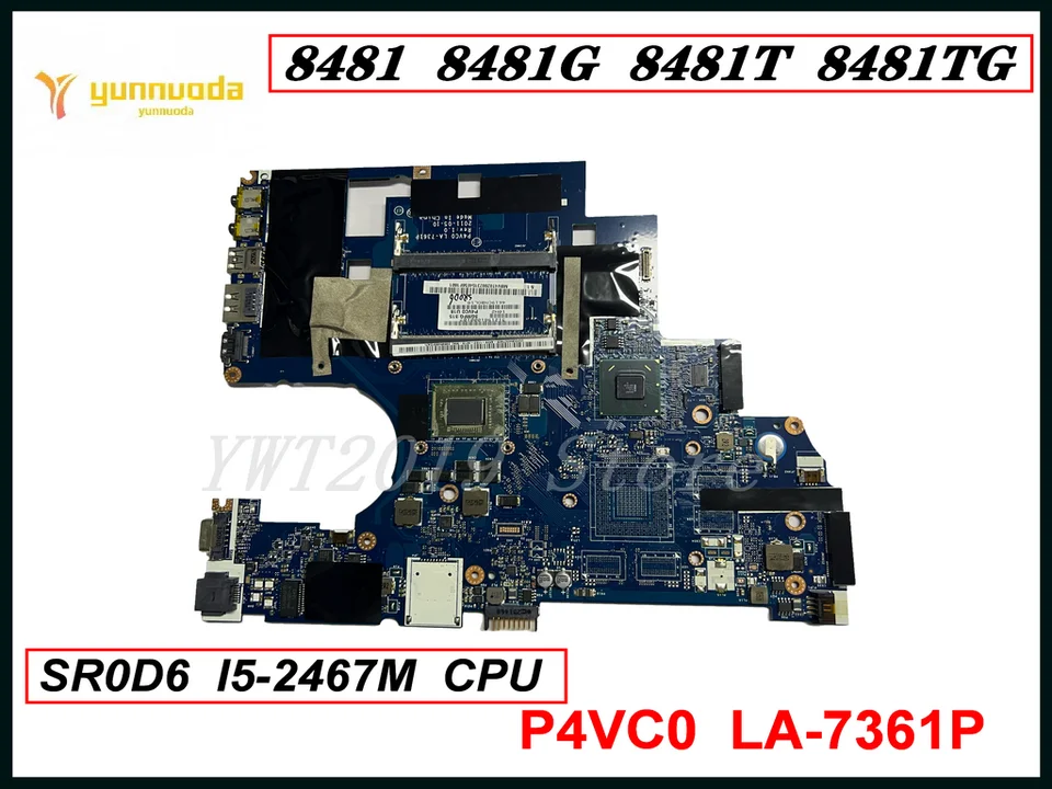 LA-7361P pre Acer TravelMate 8481 8481G 8481T 8481TG LAPTOP základnej dosky s I5-2467M I7-2637M CPU P4VC0 LA-7361P testovaný dobrý