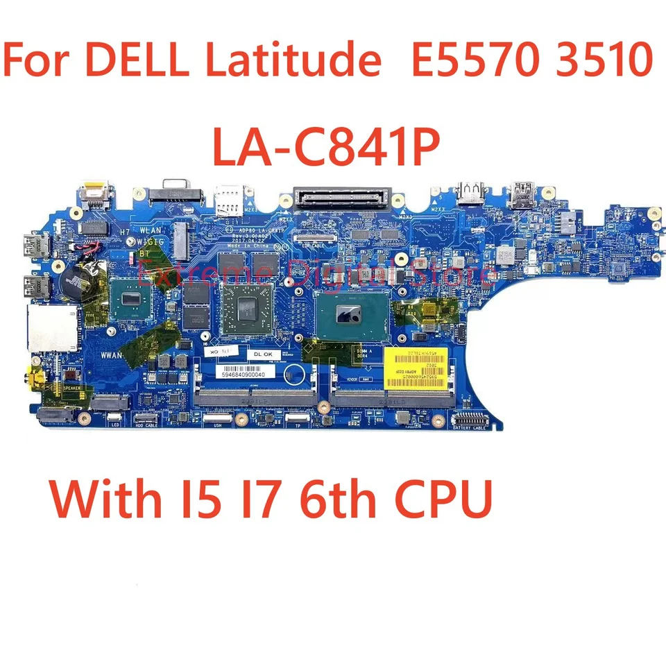 LA-C841P pre Dell Precision 3510 M3510 E5570 5570 NAPLAKOVÝ DOPORNÍCTVO S CPU I5 I7-6. GPU 216-0866020 100% Testované a odovzdané