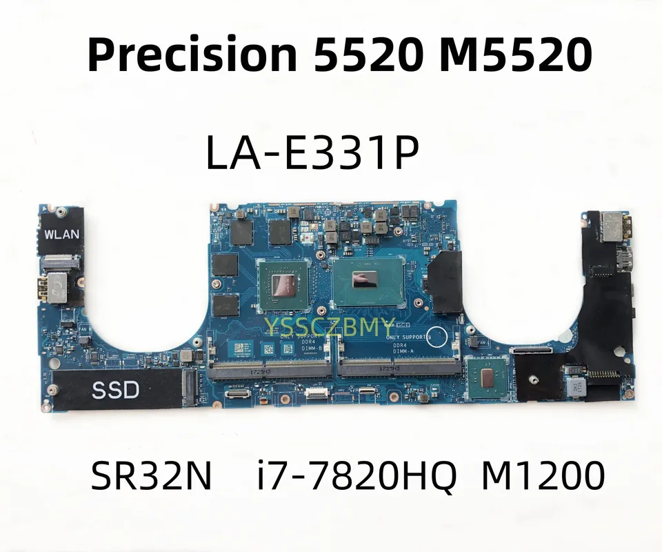 LA-E331P CN-0X41RR 0x41RR HASIC pre Dell Precision 15 5520 Základná doska na laptop s W/ i7-7820HQ CPU M1200 GPU 100% úplná testovaná