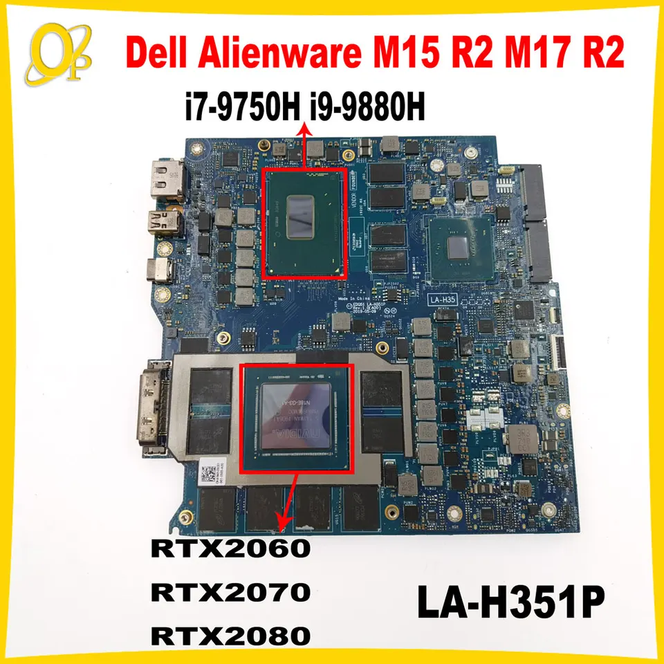 LA-H351P hlavná doska pre Dell Alienware M15 R2 M17 R2 LAPTOB so základnou doskou s I7-9750H I9-9880H CPU RTX2060/2070/2080 GPU 16G-RAM
