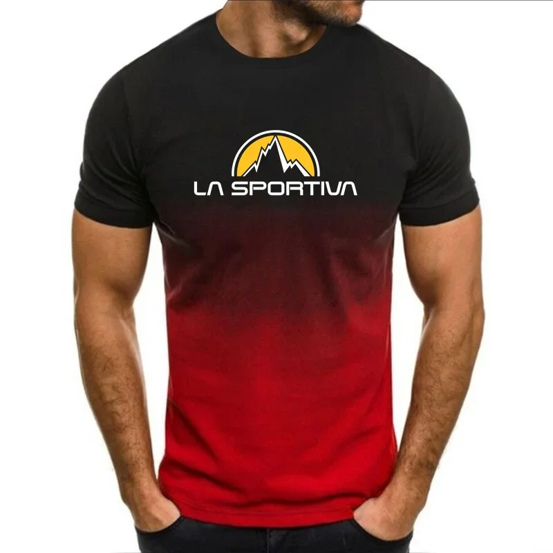 LA Sportiva Letter Print letné pánske priedušné a pohodlné tričko O-krk Men.