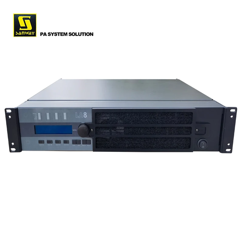 LA8 4 kanál Digital DSP Professional Audio Power zosilňovač
