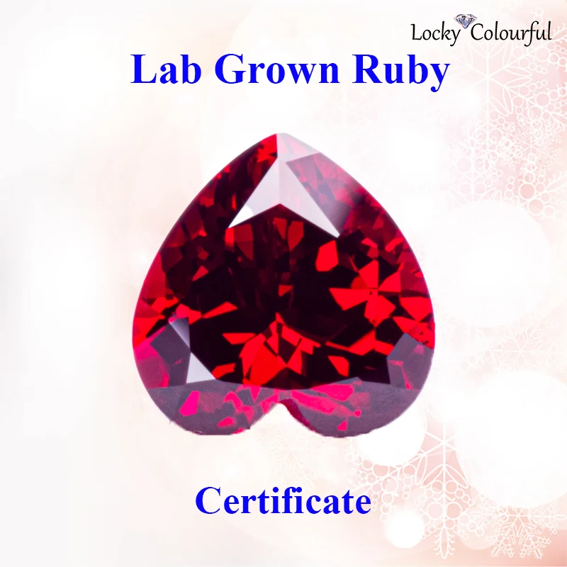 Laboratórne pestované ruby ​​srdcové tvary veľkoobchodné holub