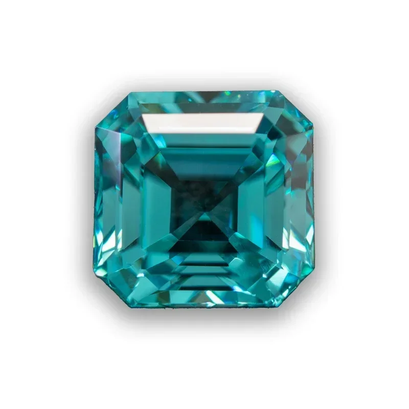 Laboratórne pestované zafíre paraiba Asscher Shape Charm Gemstone DIY Ring Náhrdelník Pokročilé klenoty na výrobu klenotov s certifikátom AGL