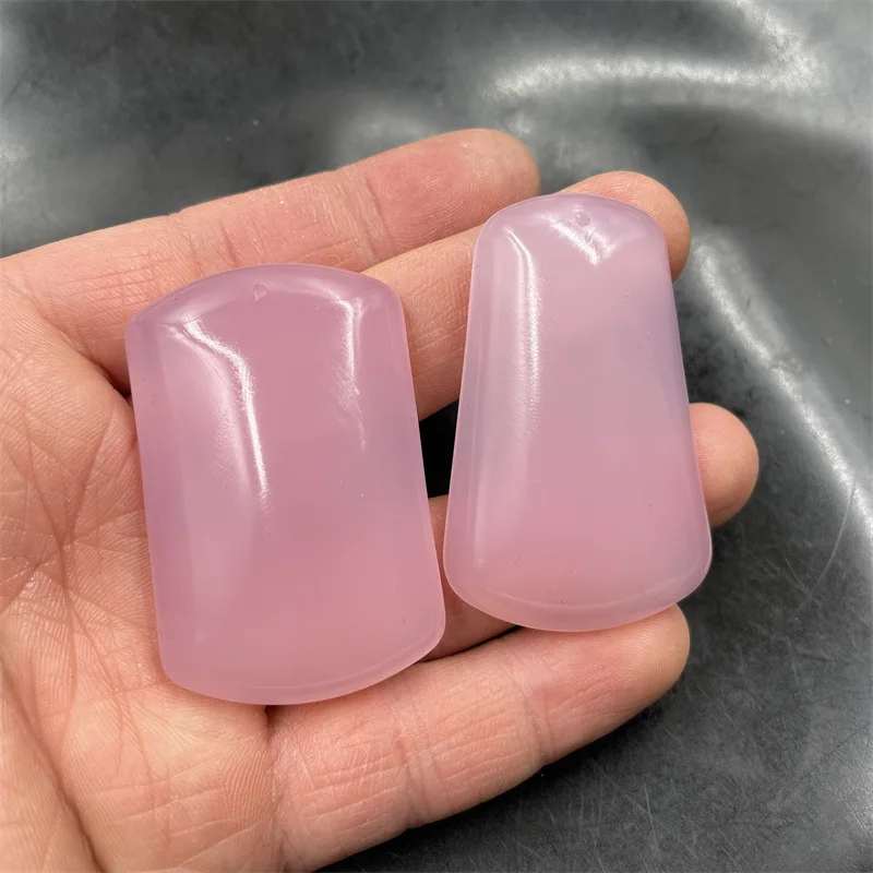 Lacný jade Pink Chalcedony Agate Tranquility and Peace Plate prívesok Veľká ryža rezance jade brand brand prívesok jade prívesok