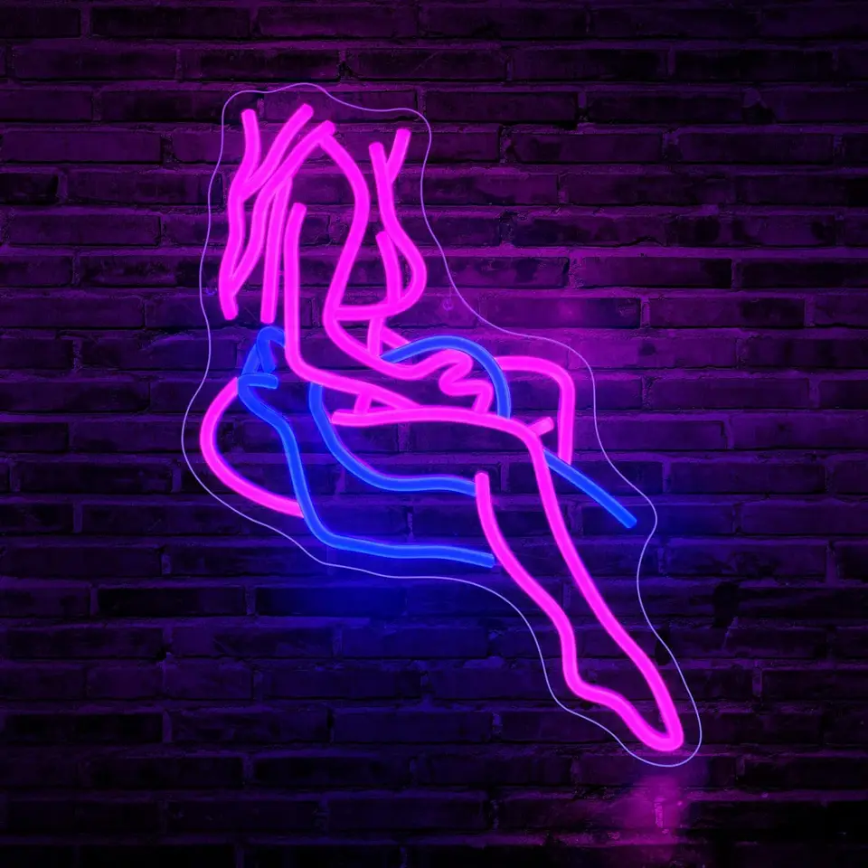 Lady neon znamenie LED neónové značky pre stenu dekor ružové svetlo upne znaky preppy dievčatá dekor USB poháňané USB