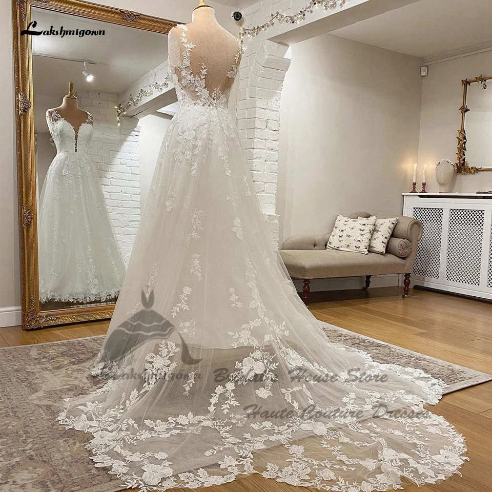 LakshmiGown Chic Boho Svadobné šaty pre nevestu 2024 Vestido Novia A Line Beach Letné svadobné šaty Otvorené
