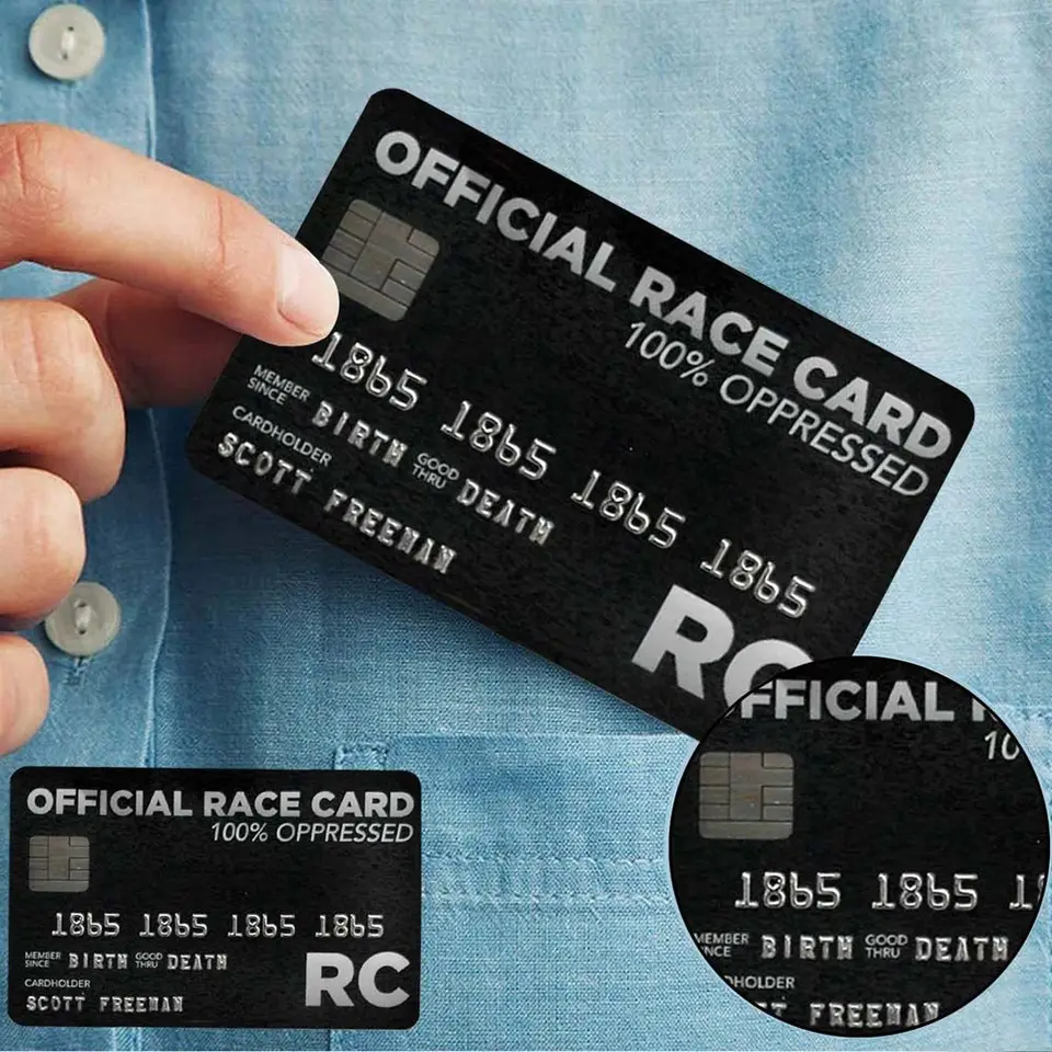 Laminovaný darček PVC čierna biela privilégium Trumps Trumps Everything Card Oficiálna závodná karta
