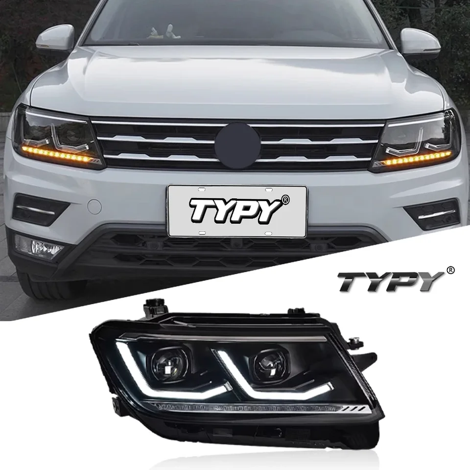 Lampa hlavy automobilu pre VW Tiquan 2017-2020 Upgrade upravená na novú zostavu svetlometov s dĺžkou Turn Signal Signal