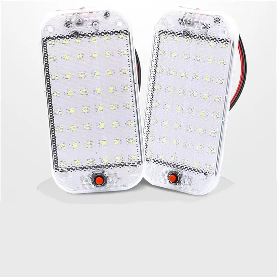 Lampa na čítanie interiéru automobilu 48 LED 12V-24V Panel Panel High Righ Cabin Svetlo pre Van Truck RV Boat Camper Lights Strip
