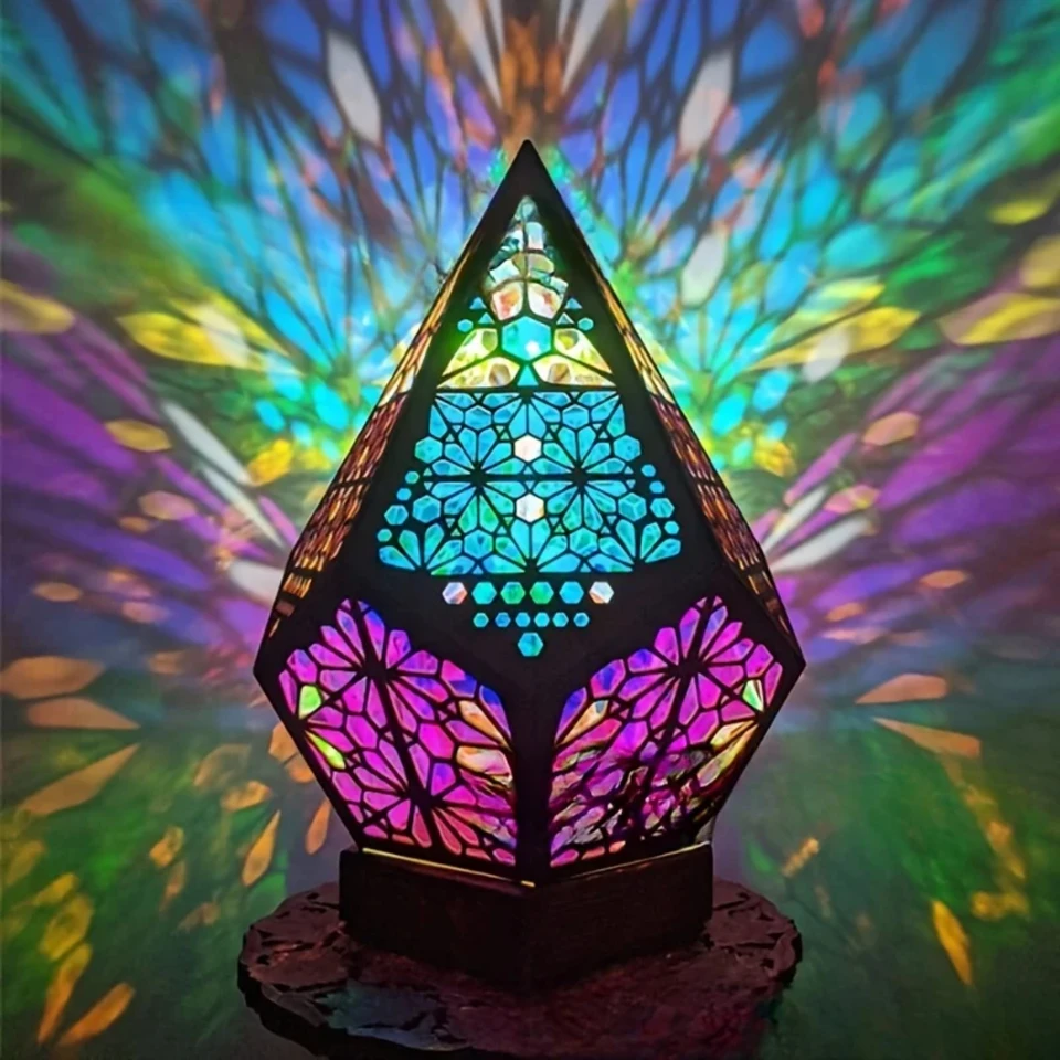 Lampa Český štýl Drevená stolová lampa Nočná lampa Colorful projektor stolová lampa dekorácie prázdninové osvetlenie vysoká škola Čítanie koľaje