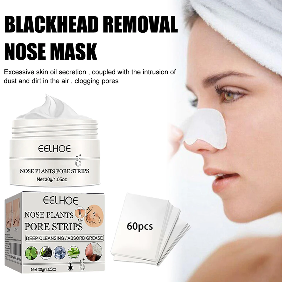 Lanbena čierna hlava remover smotany papierové papierové póry prúžky nosa čistenie akné Čierne bodky odlupujú z bahennej masky ošetrenia starostlivosť o pleť