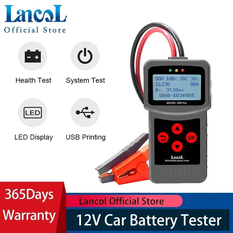 Lancol Micro200Pro 12V Tester Tester Tester batérie pre garážový dielň