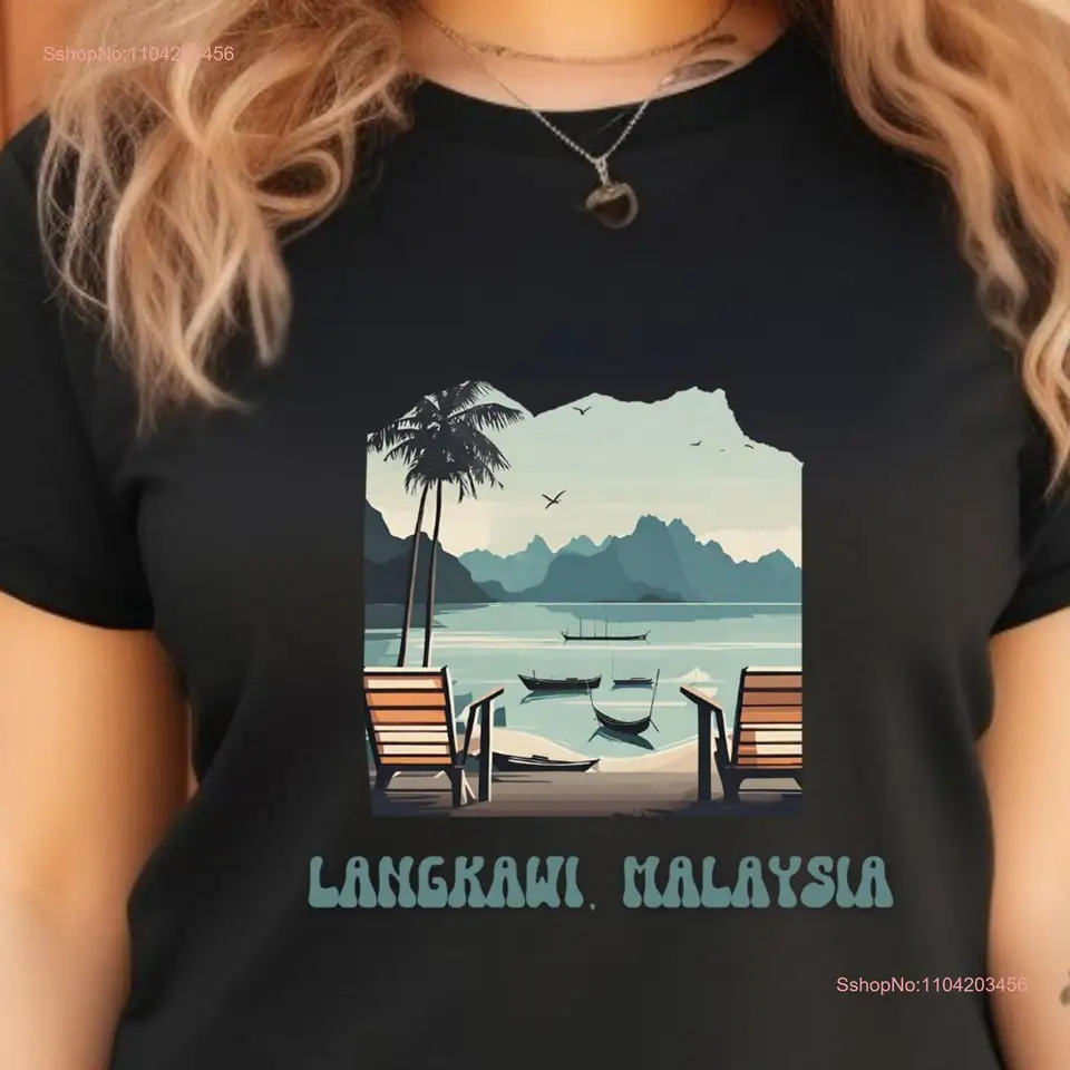 Langkawi Malaysia Island Beach Scéna Malajzijský cestovný dres tričko dlhé alebo krátke rukávy