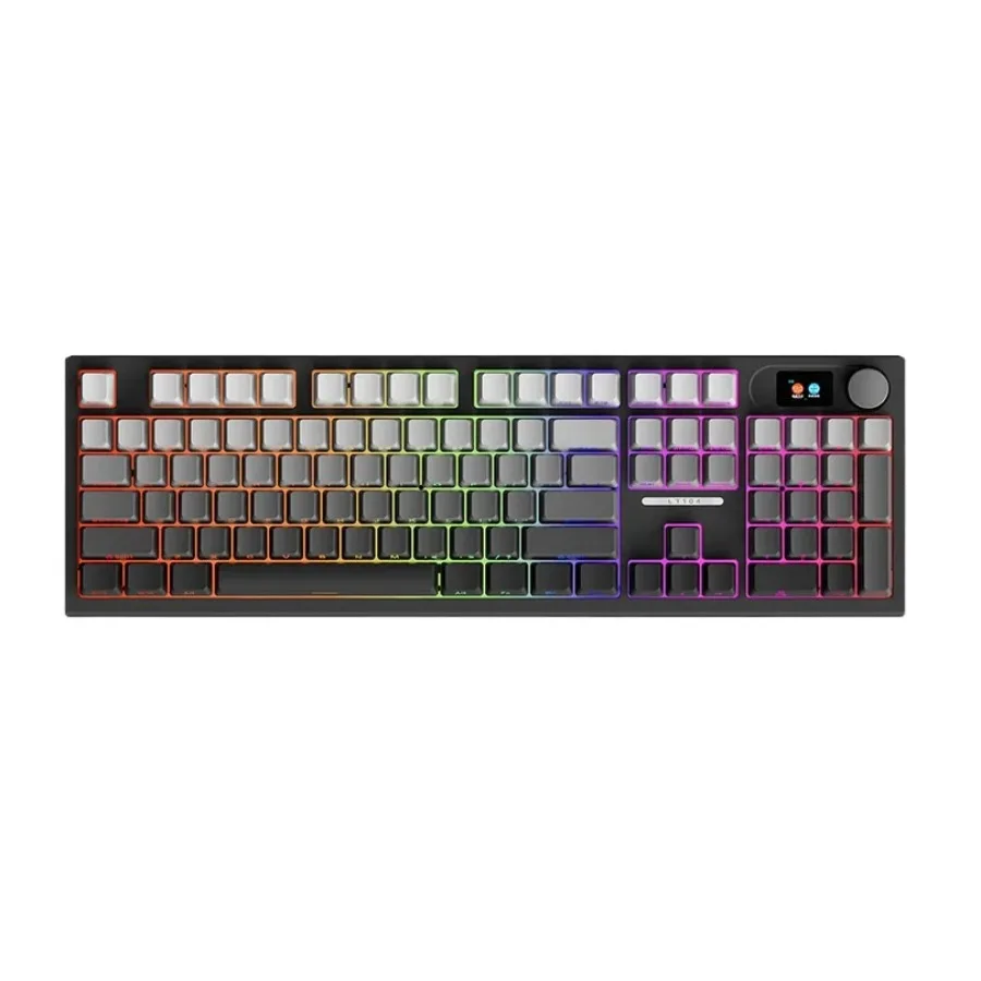 Langtu LT104 Side Engrave Gradient Custom Luetooth Mechanical Keyboard Wireless 2.4G Triple Mode RGB HotswAppable DIY ergonomické