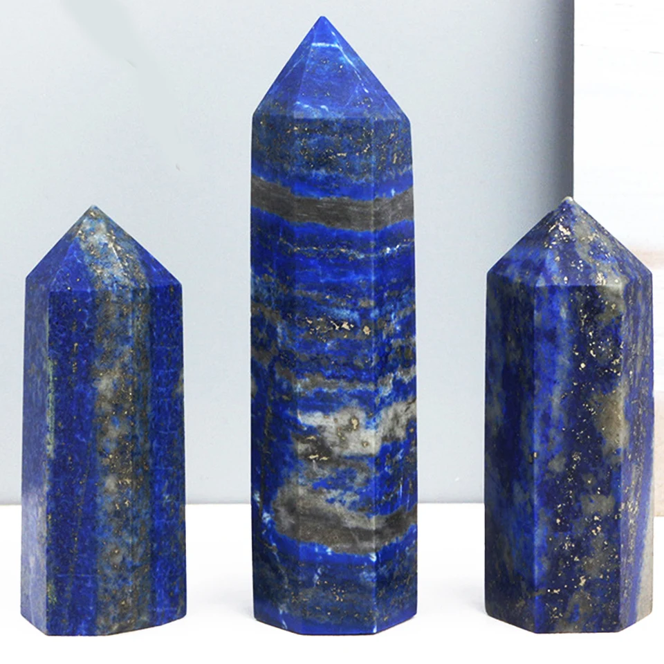 Lapis lazuli kamenné šesťhranné hranoly OBELISK CRESSTAL SLOŽKA ŠTÍTVO HEXAGONAL DOMÁCNO