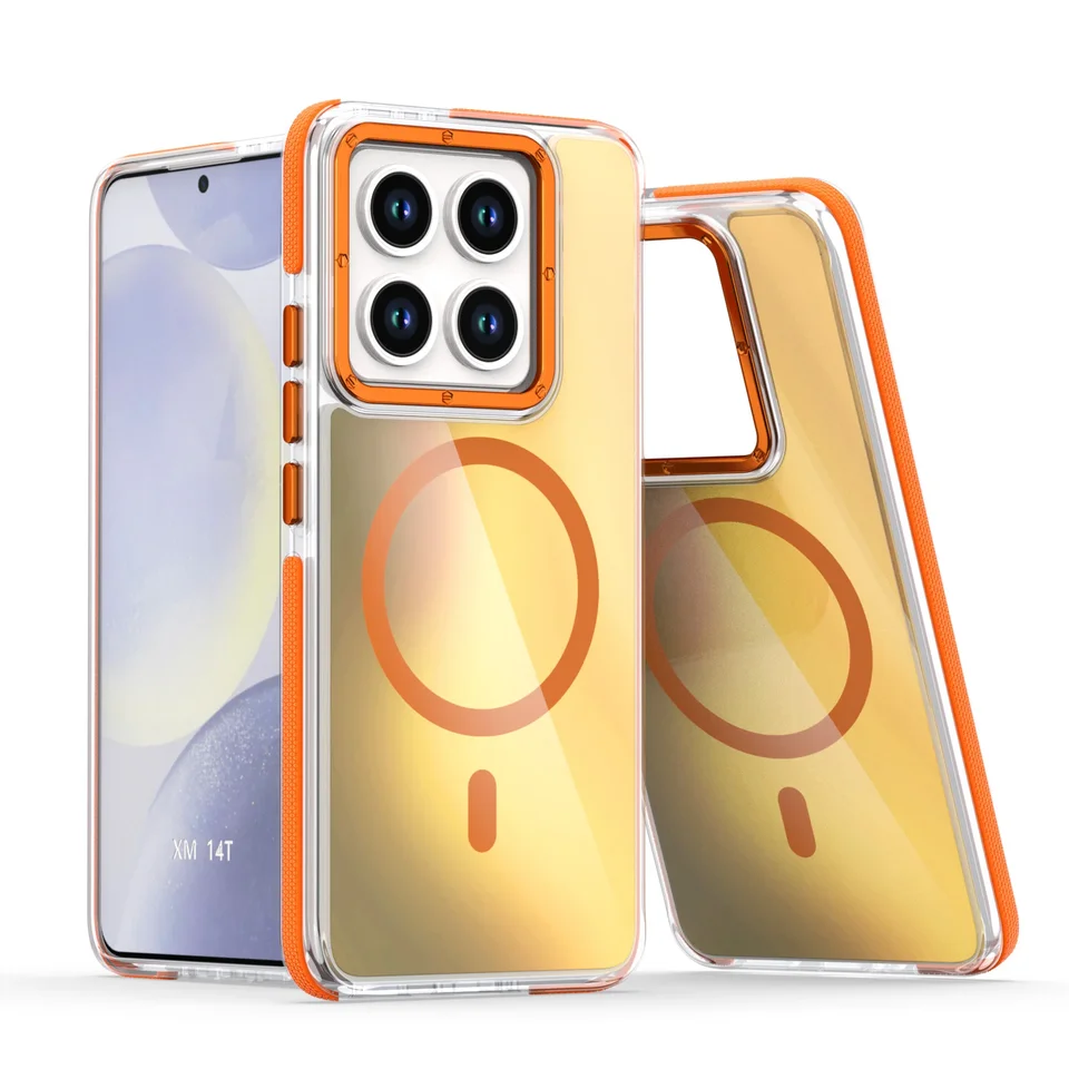 Laser Aurora magnetický telefón pre puzdro pre Xiaomi 14T Pro 5G 6,67 palca Magsafe Wireless nabíjanie Shock -odolný zadný kryt zadného krytu