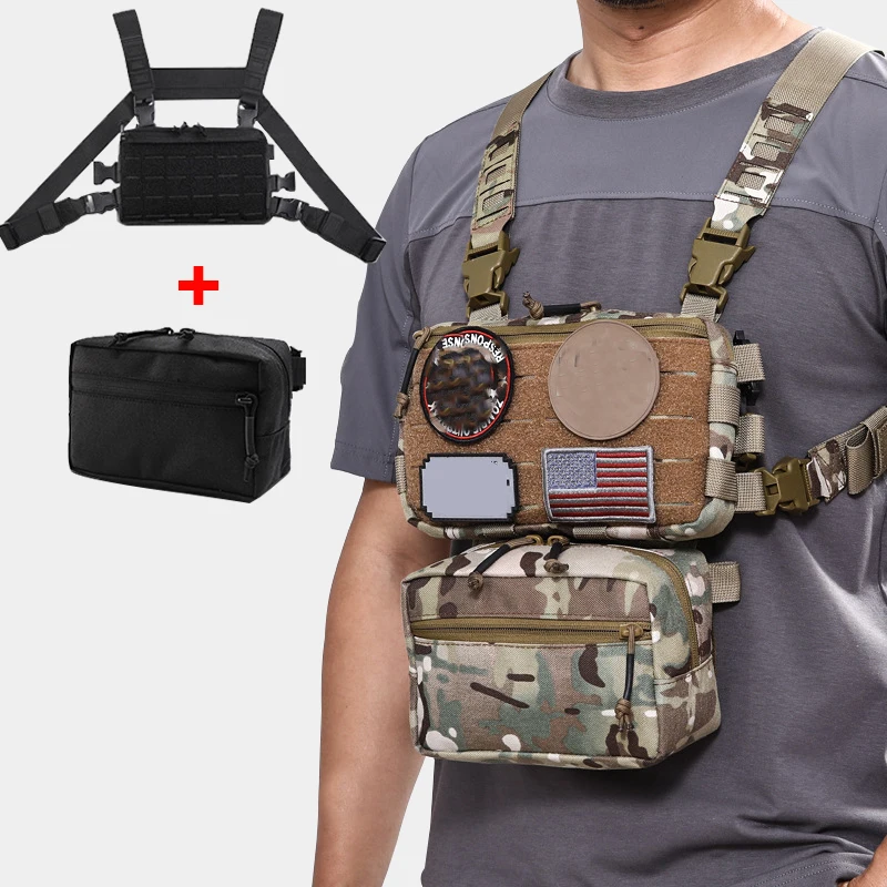 Laser molle vonkajší taktický lovec vesta Vojenská taška CS Wargame hrudník Men nylon edc outdoor kemping denný turistický batoh