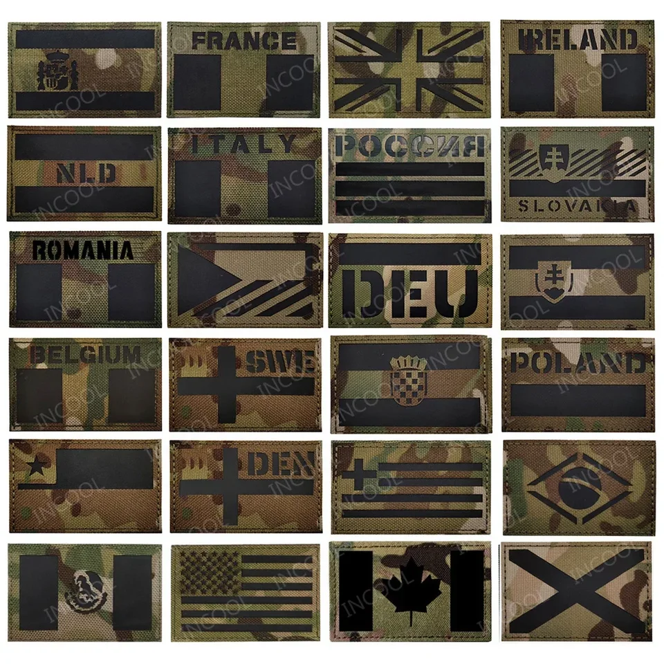 Laser strih National Flag America Španielsko Francúzsko UK Čile Taliansko Srbsko Mexiko Litva Grécko Ukrajina Peru Maďarsko Reflexná náplasť