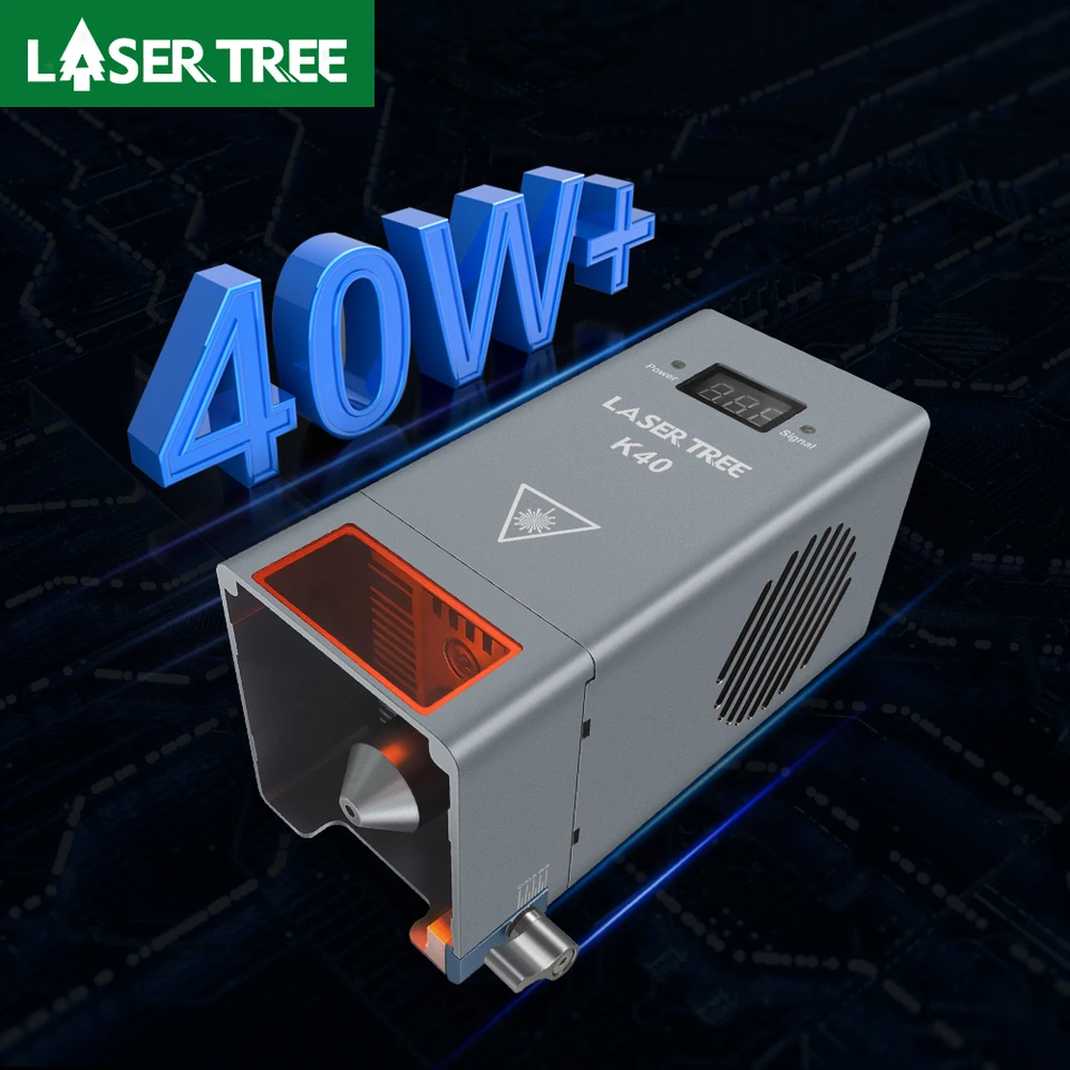 Laserový strom K40 laserový modul 40W Optická energia s leteckou asistenciou laserová hlava 450nm TTL Blue Light pre vyrezávacie drevené náradie