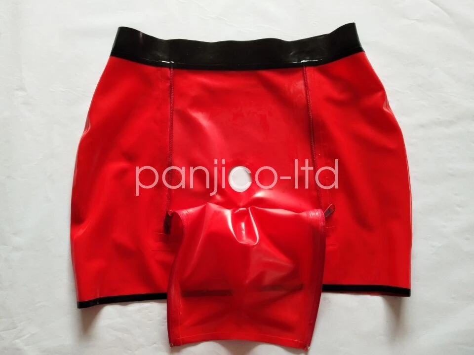Latex gumové muži hip sexy šortky s nízkym páovým zipsom boxer spodná bielizeň veľkosť xxs-xxl