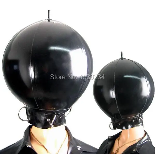 Latexová maska ​​nafukovacia latexová guľová kapucňa latex cosplay cosplay nafukovacia maska ​​Halloween maska ​​s D Ringom