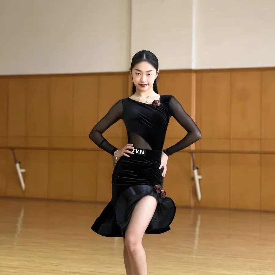 Latinské tanečné šaty Žena súťaž Dance Suit Danny Ruckve Dance Wear Latin Dance Dance Dance One Piece Dress Stage Custom 2025