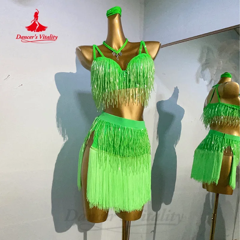 Latinský tanec Performance Costume Suit Dámske prispôsobené Tango Samba Rumba Cuth
