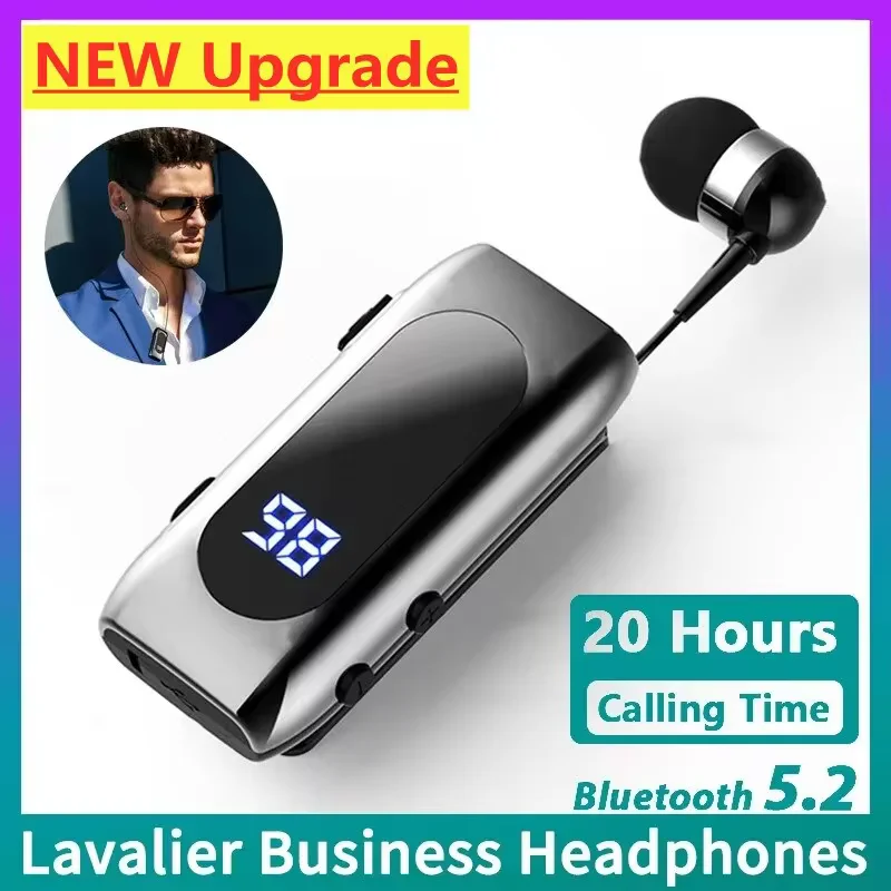 Lavalier Business Bluetooth 5.2 Talk pre slúchadlá/Hudobný čas 20 hodín LED Digitálne stereofónne náhlavné súpravy