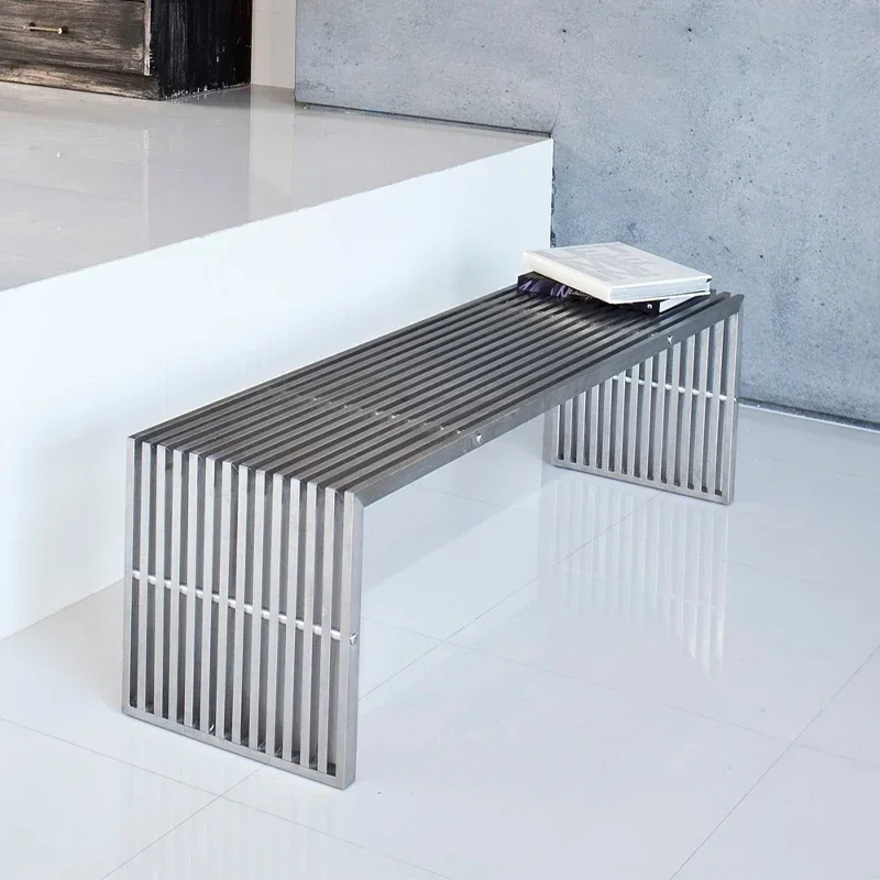 Lavica Jednoduchá nehrdzavejúca oceľ s nízkym stoličkou Square Stool Solto Scele Dining Table and Stoličky sada kancelárska lavica