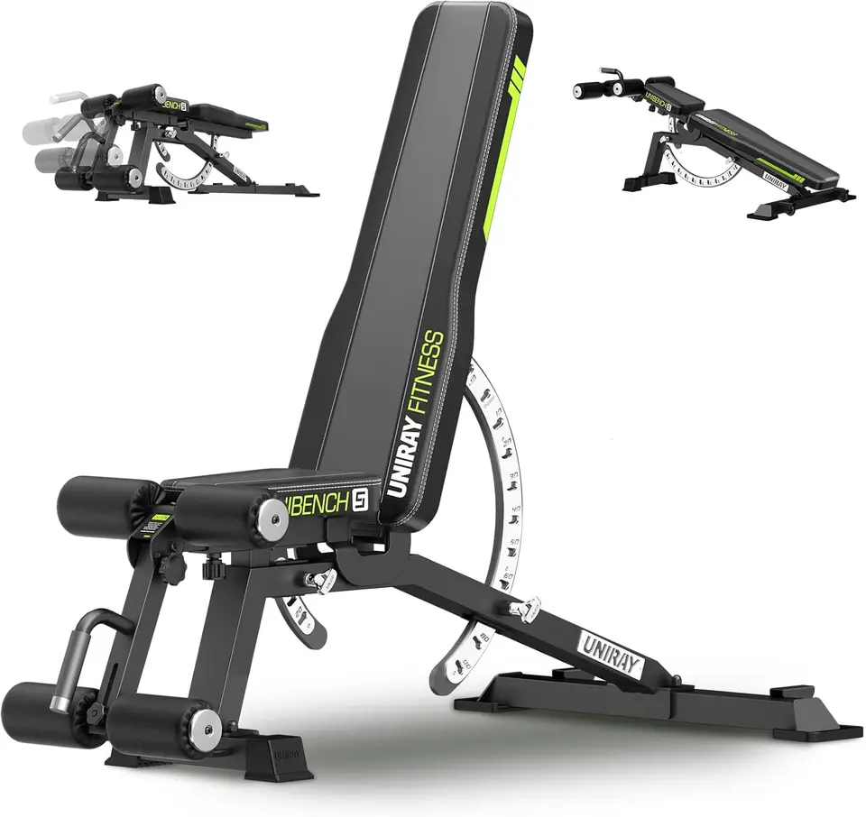 Lavička pre domácu telocvičňu s hmotnostnou kapacitou 1200 libier, nastaviteľným háčikom na zadné/sedadlo/nohu pre výcvik na bench Press, telocvičňa B