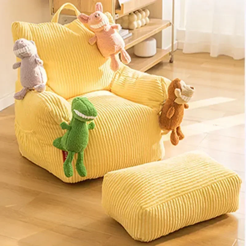 Lazy stolička látky Corduroy, balkón Tatami EPS vypočúvaný s vankúšovou pohovkou Moderné jednoduché faanbagové pohovky Domáce doplnky