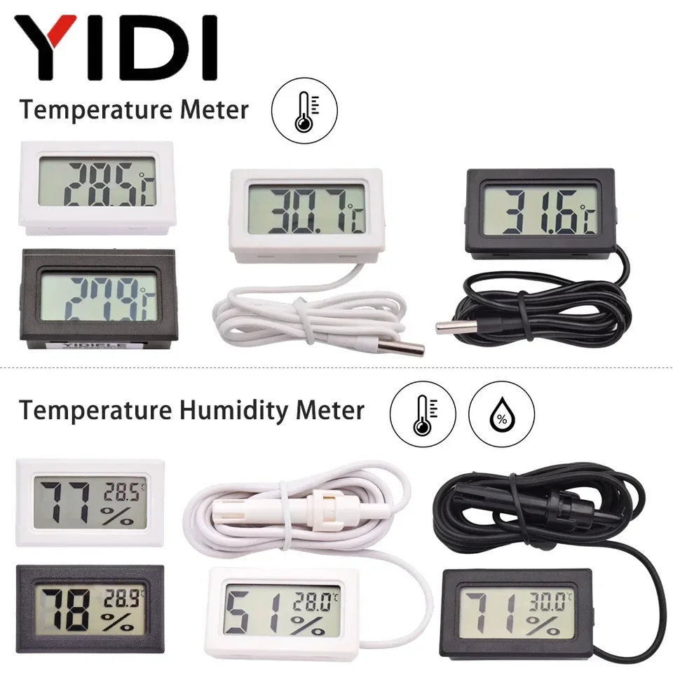 LCD digitálny vnútorný vonkajší teplomer Thermo Hygrometer tester inkubátor akváriu teplota vlhkosti snímača snímač