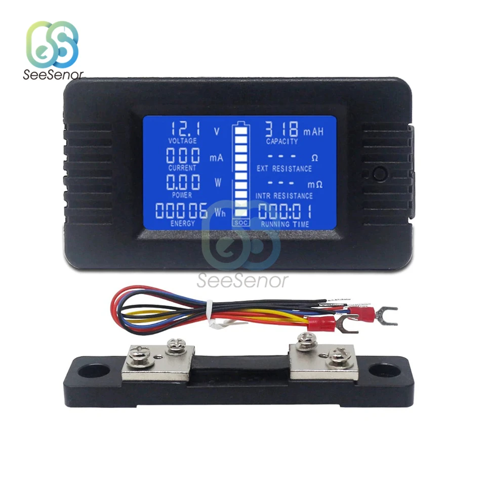 LCD digitálny voltmeter Ammeter jednosmerného napätia prúdu energie Energia Tester merací kapacita 0-200V 10A/50A/100A/200A/300A Skratka