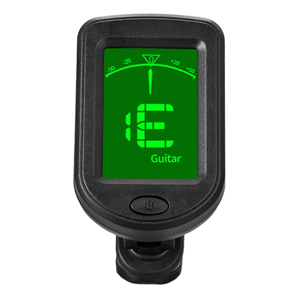 LCD Display Guitar Tuner 3V Button Battery Clip-On Tuner Chromatický tuner pre režimy chromatického ladenia gitary/basy/husle/ukulele