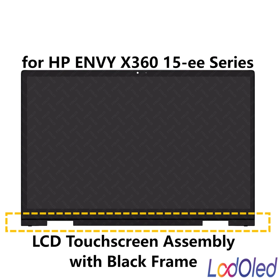 LCD Displej dotykovej obrazovky Zostava digitalizátora skla pre HP Envy X360 15-EE0001UR 15-EE0006UR 15-EE0013UR 15-EE0014UR 15-EE0017UR