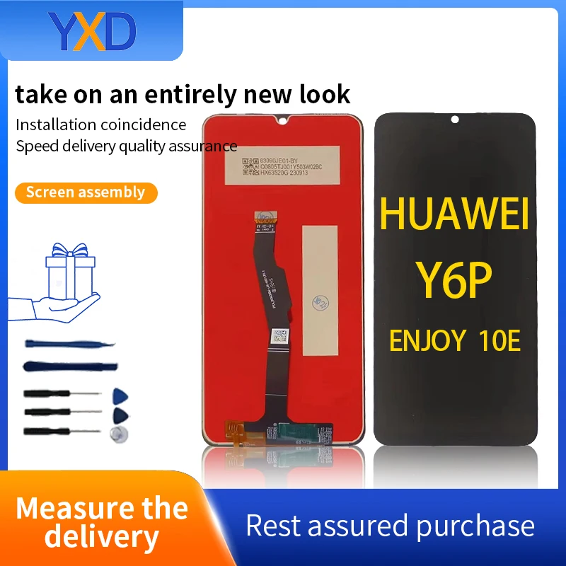 LCD displej pre Huawei y6p LCD displej dotykovej obrazovky Digitalizátor pre Huawei y6p Vychutnajte si 10e LCD Screen Screen
