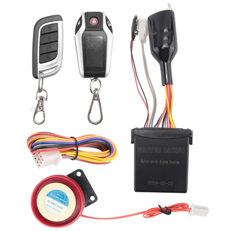 LCD Motocykel Alarm Auto Lock/Unlock Security System Dva alarmy proti krádeži Keyless Sturt, bez monitora