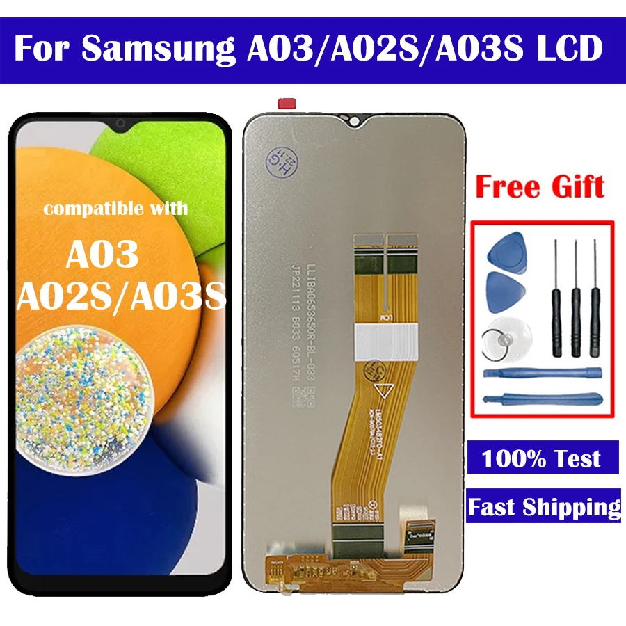 LCD obrazovka pre Samsung Galaxy A03 A02S A03S LCD displej s náhradnými dielmi digitalizátora dotykovej obrazovky