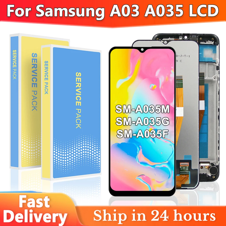 LCD pre Samsung A03 A035 LCD Display Display Display Digitalizátor Digitalizátor SM-A035F/DS A035M A035F Displej s rámom s rámom