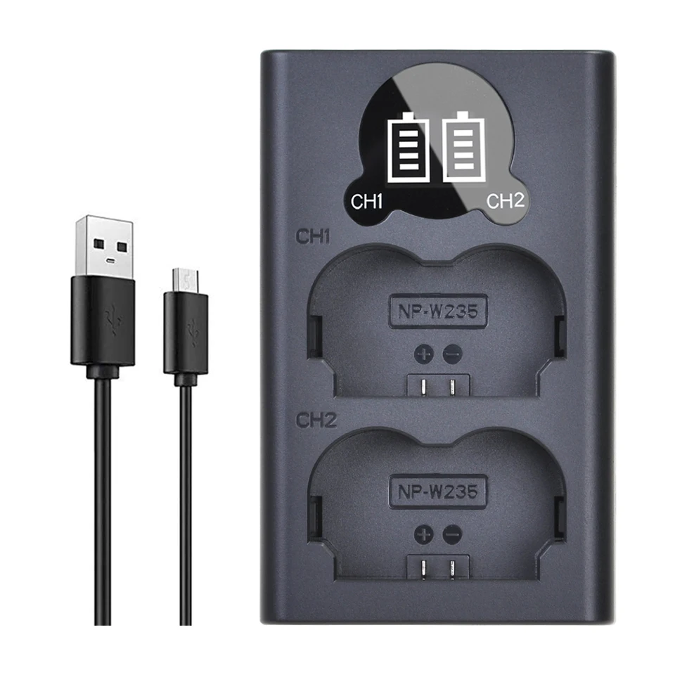 LCD USB NP-W235 NP W235 nabíjačka s portom typu C pre Fujifilm X-T5, X-T4, GFX 100S, X-H2S, GFX 50S II, VG-XT