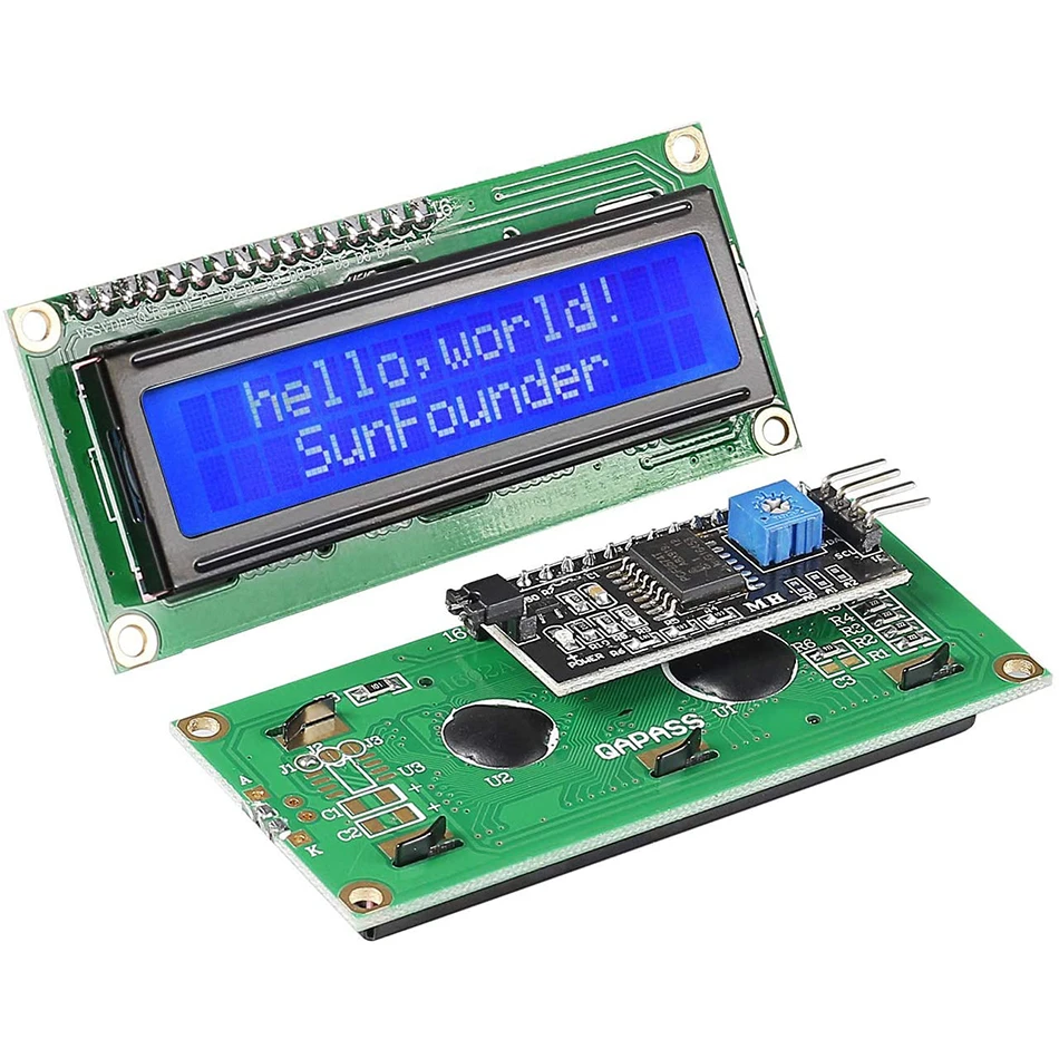 LCD1602+I2C 1602 16x2 1602A Modrá/zelená obrazovka HD44780 Znak LCD/W IIC/I2C Serial Interface Adapter Modul pre Arduino