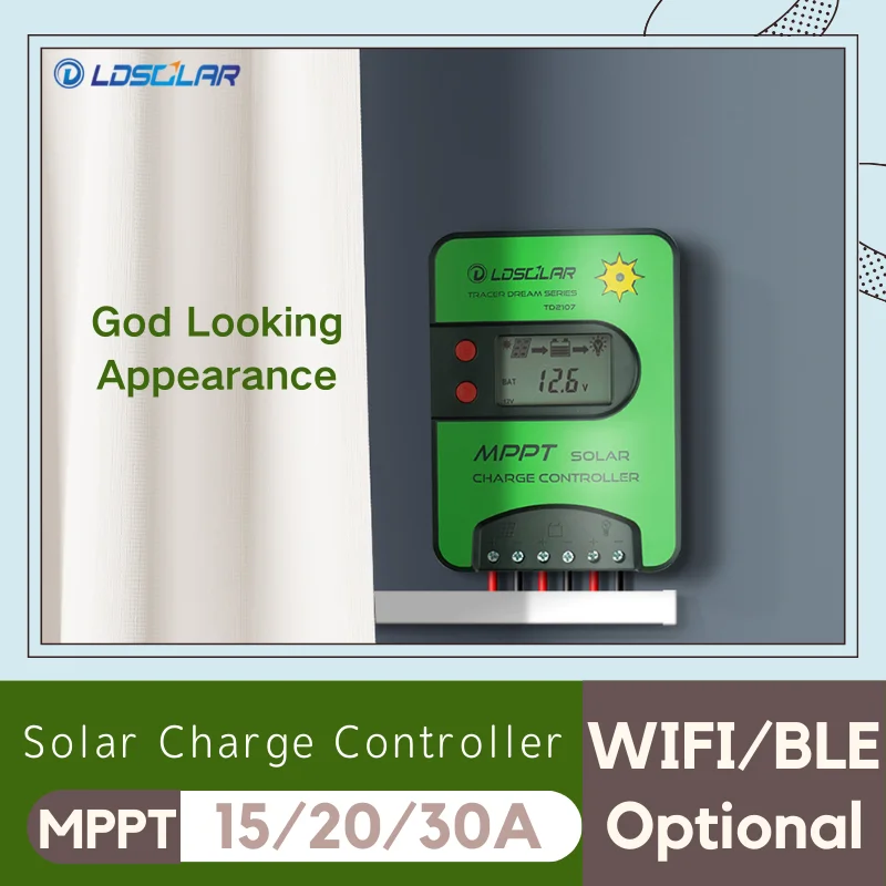 LDSOlar 15A 20A 30A MPPT Solar Controller s WiFi alebo BLE pre malé solárne systémy doma