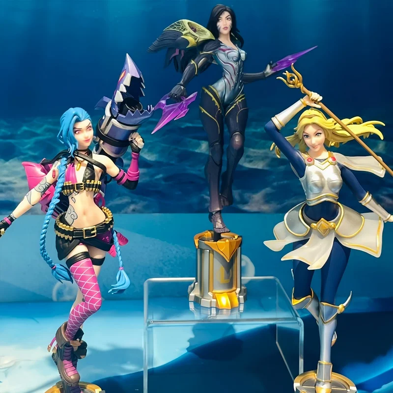 League legiend jinx 3D pera anime figurín Oficiálna autentická hra periféria stola dekorácia Ozdobné hračky