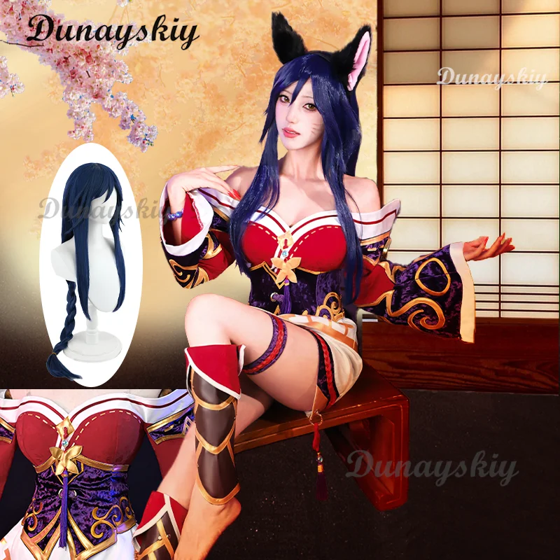 League of Legends LOL: Ahri Champion Nine Tails Wildd Riftt Game Cosplay kostým parochňa parochňa Ahri Halloween Cosplay