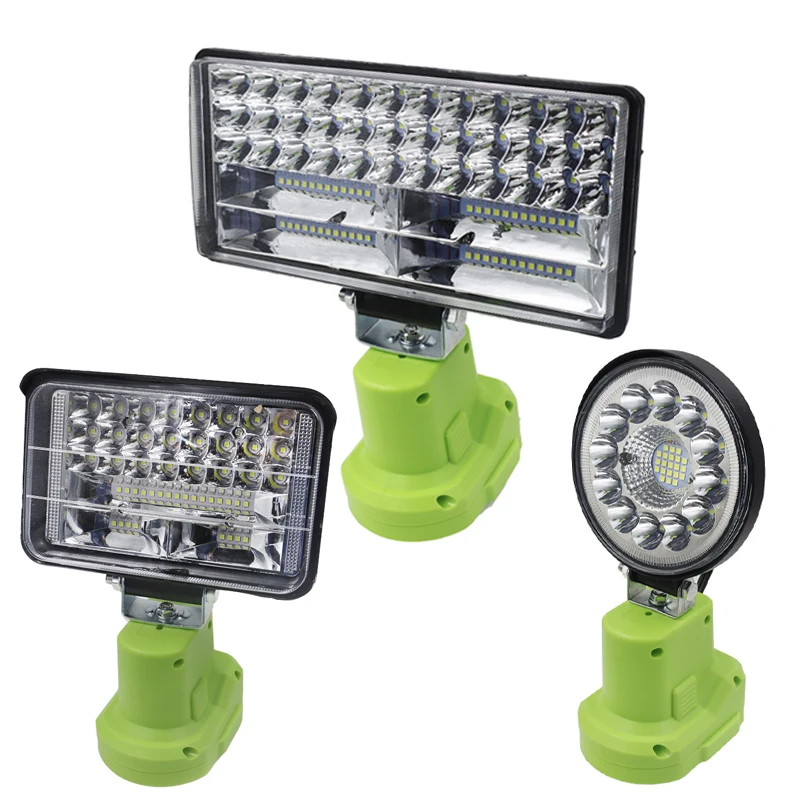 LED alarmové pracovné svetlá baterky Elektrické horák Spotlight Car Lamp pre Ryobi 14.4V 18V lítium nikel One+ batéria P108 P104