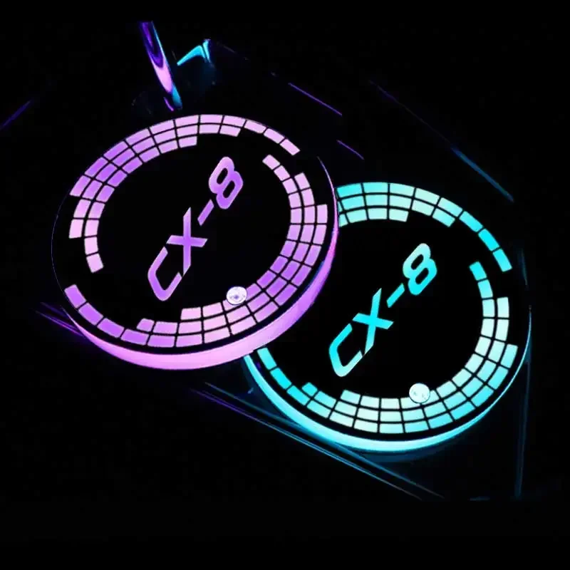 LED automobilové svetlo vodné poháriky Coaster Coaster Farebné protišmykové osvetlenie Coaster pre Mazda CX-8 CX8 CX7 CX5 CX9 ATENZA RX8 RX7 MX3