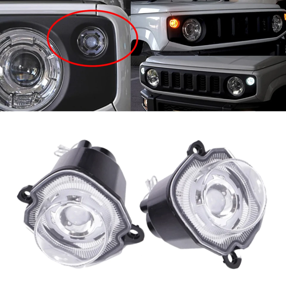 LED autá Turn Signal Sigpily Round Fog Light pre rok 2019 2020 Suzuki Jimny JB64 JB74W Amber White Head Marker Denné bežecké svetlo