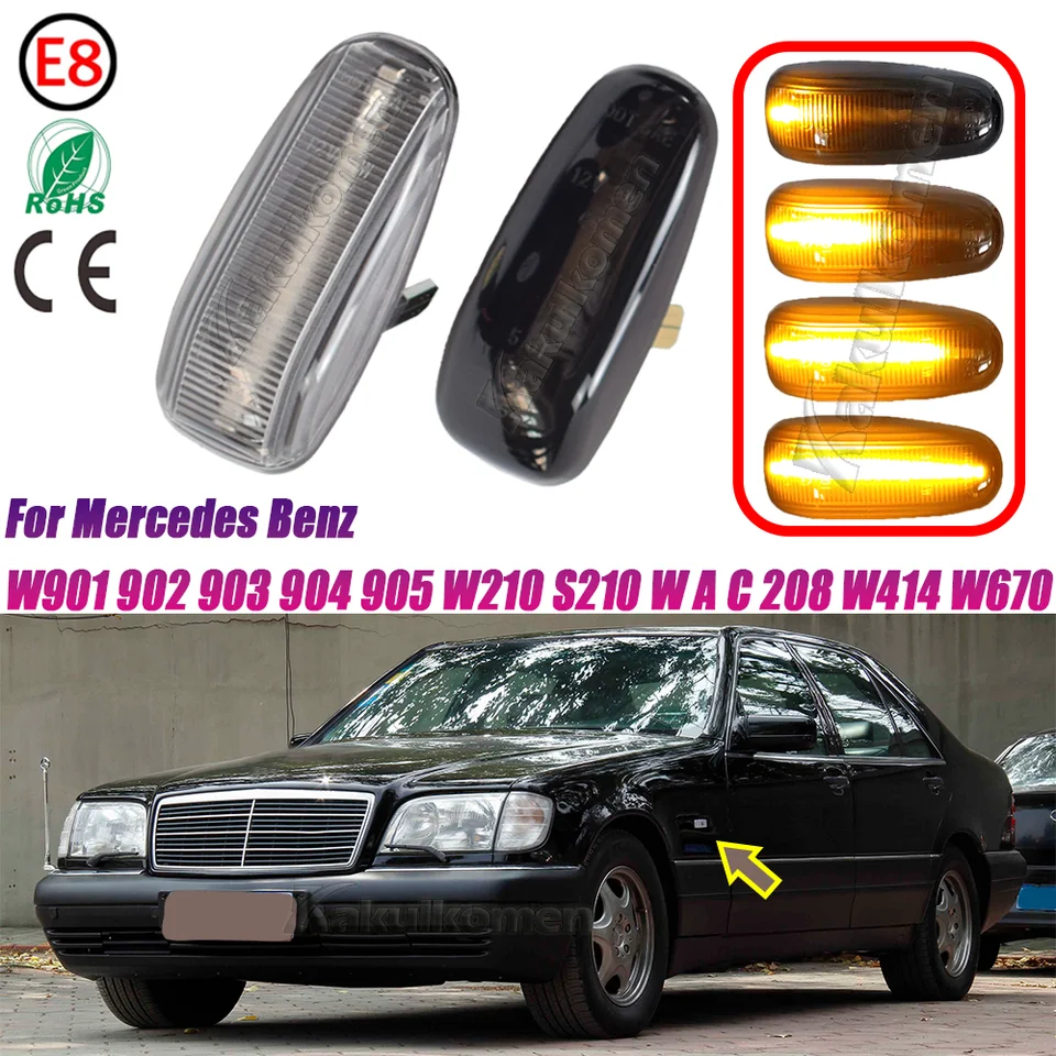 LED bočné markerové zákruty Signal Light Light Lights for Mercedes Benz CLK 320 430 500 55AMG WCA 208 214 SLK 230 R170 R171 R129